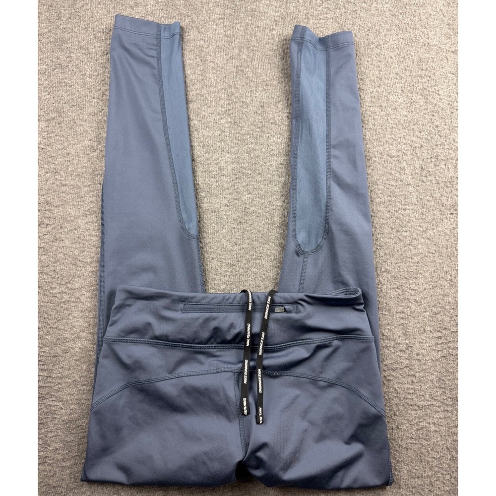 Nike Running Dri-FIT Leggings Women's XS Slate Blue Gray‎ Mesh Panel